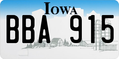 IA license plate BBA915