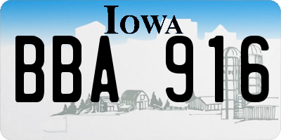 IA license plate BBA916
