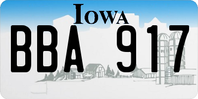 IA license plate BBA917