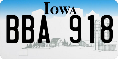 IA license plate BBA918