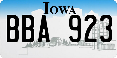 IA license plate BBA923