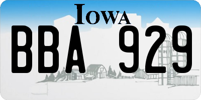 IA license plate BBA929