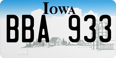 IA license plate BBA933