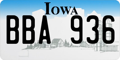 IA license plate BBA936