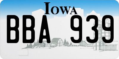 IA license plate BBA939