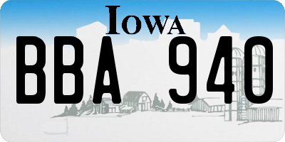 IA license plate BBA940