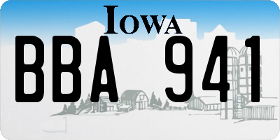 IA license plate BBA941