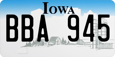 IA license plate BBA945