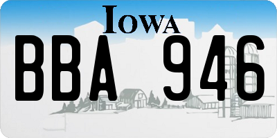 IA license plate BBA946