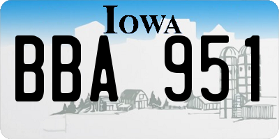 IA license plate BBA951
