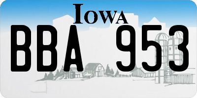 IA license plate BBA953