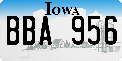 IA license plate BBA956