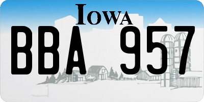 IA license plate BBA957