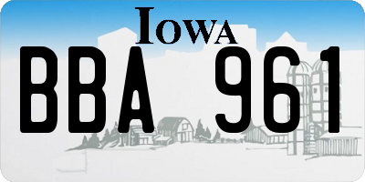 IA license plate BBA961
