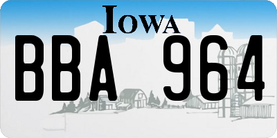 IA license plate BBA964
