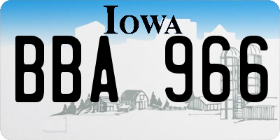 IA license plate BBA966