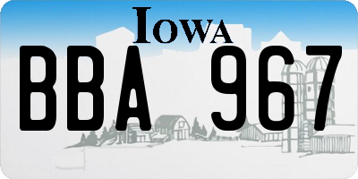 IA license plate BBA967
