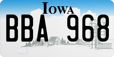 IA license plate BBA968