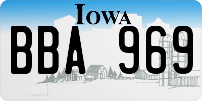 IA license plate BBA969