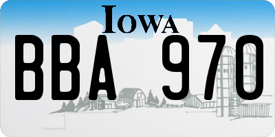 IA license plate BBA970