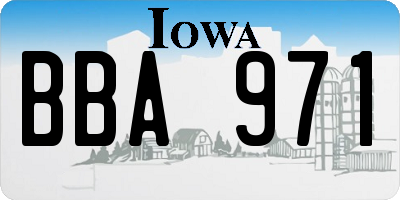 IA license plate BBA971