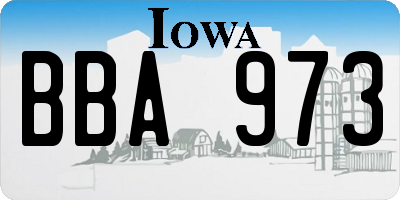 IA license plate BBA973