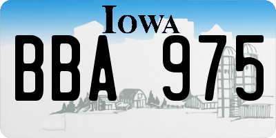 IA license plate BBA975