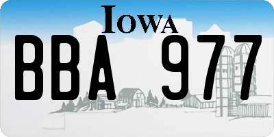 IA license plate BBA977