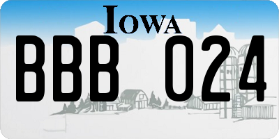 IA license plate BBB024