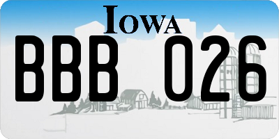 IA license plate BBB026