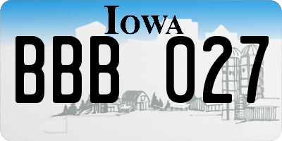 IA license plate BBB027