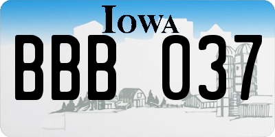IA license plate BBB037