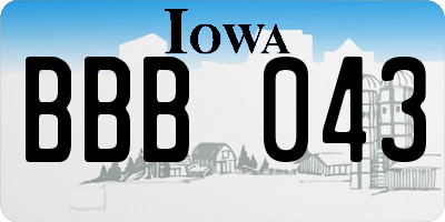 IA license plate BBB043