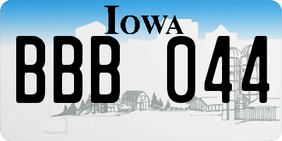 IA license plate BBB044