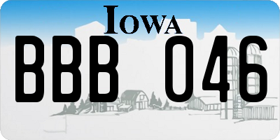 IA license plate BBB046