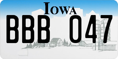 IA license plate BBB047