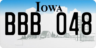 IA license plate BBB048