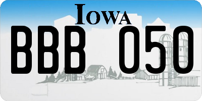 IA license plate BBB050