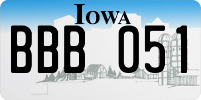 IA license plate BBB051