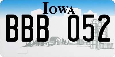 IA license plate BBB052