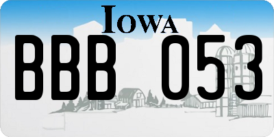 IA license plate BBB053