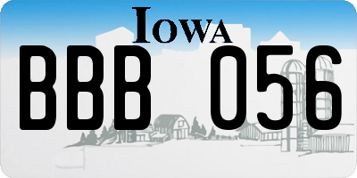 IA license plate BBB056