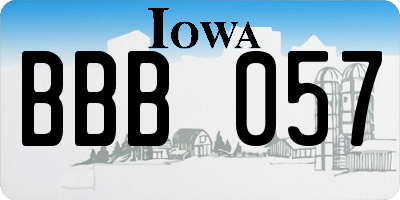IA license plate BBB057