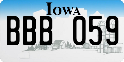IA license plate BBB059