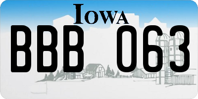 IA license plate BBB063