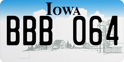 IA license plate BBB064
