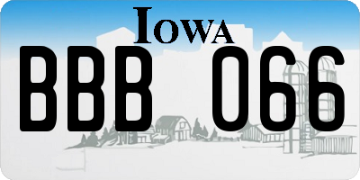 IA license plate BBB066
