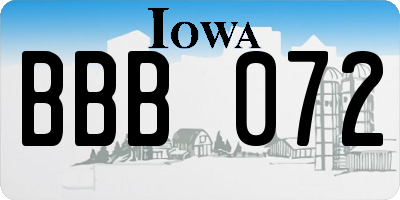 IA license plate BBB072