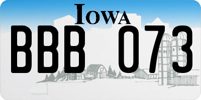 IA license plate BBB073