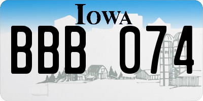 IA license plate BBB074